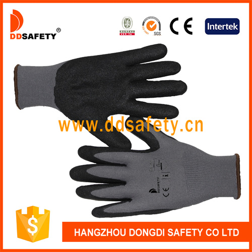 Grey nylon with black nitrile glove Grey nylon with black nitrile glove